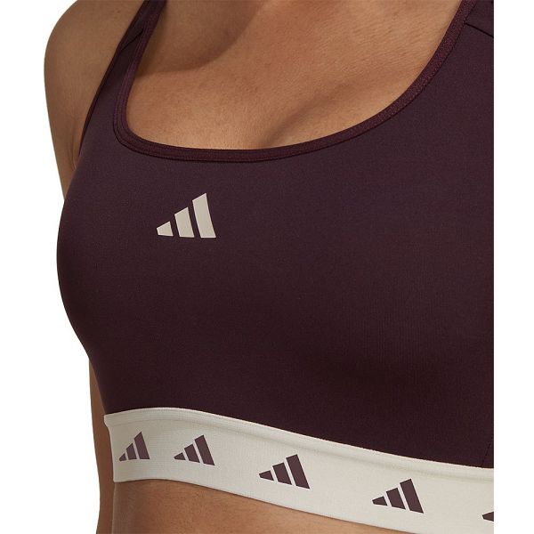 Red Women's Adidas Power Medium-Support Techfit Sports Bra | 3690457-FR