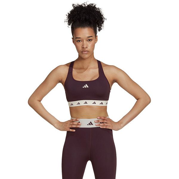 Red Women\'s Adidas Power Medium-Support Techfit Sports Bra | 3690457-FR