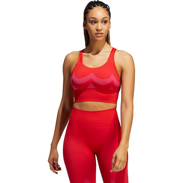 Red Women\'s Adidas Q3 AK Mrkm Top Sports Bra | 3185406-YF