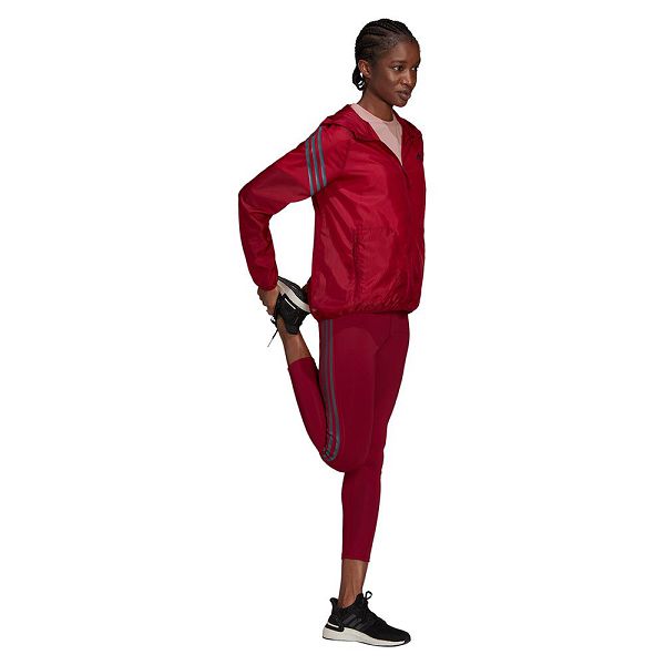 Red Women's Adidas RI 3 Stripes Windbreak Jackets | 8530169-BO