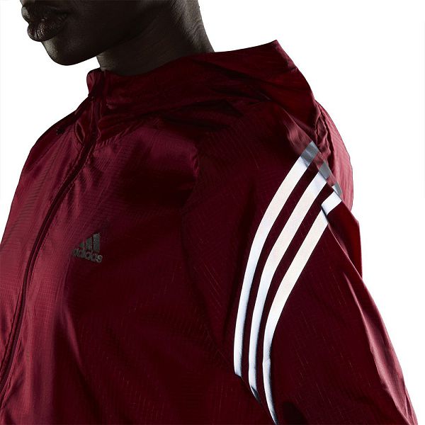 Red Women's Adidas RI 3 Stripes Windbreak Jackets | 8530169-BO