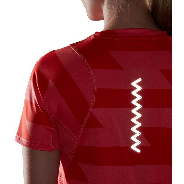 Red Women's Adidas Run Fast Aop Short Sleeve T Shirts | 0697245-WY