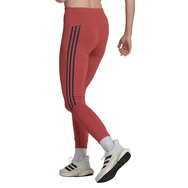 Red Women's Adidas Run Icons 3 Stripes 7/8 Leggings | 7968032-GZ