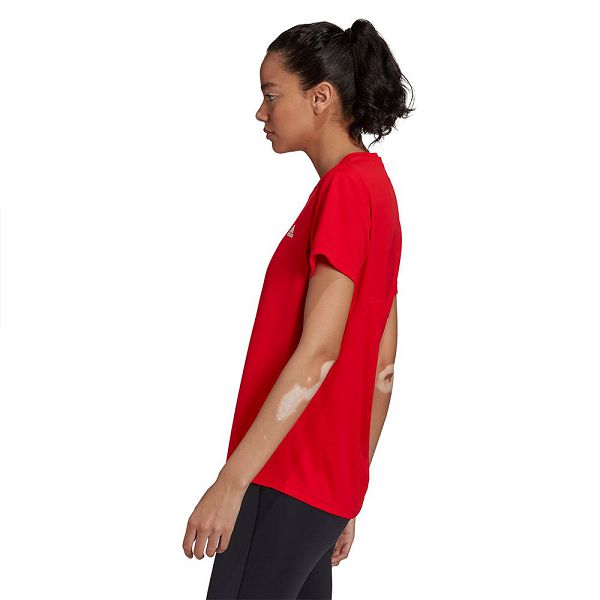 Red Women's Adidas SL Short Sleeve T Shirts | 3895106-OY