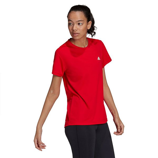 Red Women's Adidas SL Short Sleeve T Shirts | 3895106-OY