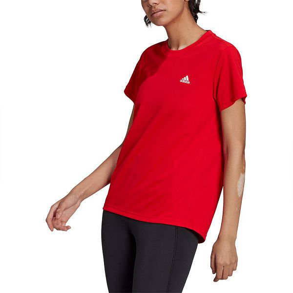 Red Women\'s Adidas SL Short Sleeve T Shirts | 3895106-OY