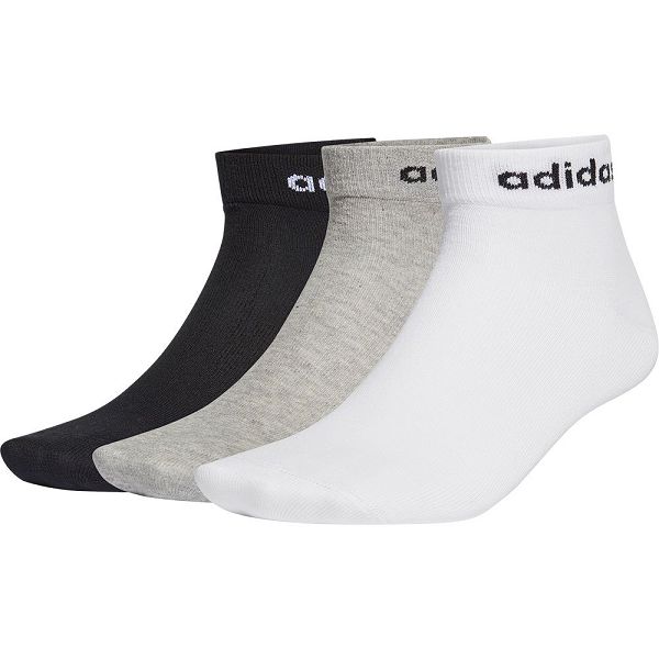 White/Grey/Black Men\'s Adidas NC Ankle 3 Pairs Socks | 2635190-SN