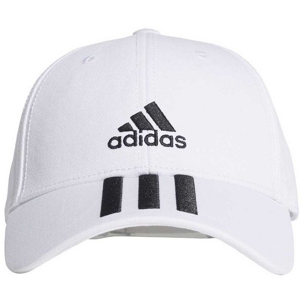 White Kids' Adidas Baseball 3 Stripes Cotton Twill Caps | 6471203-HT