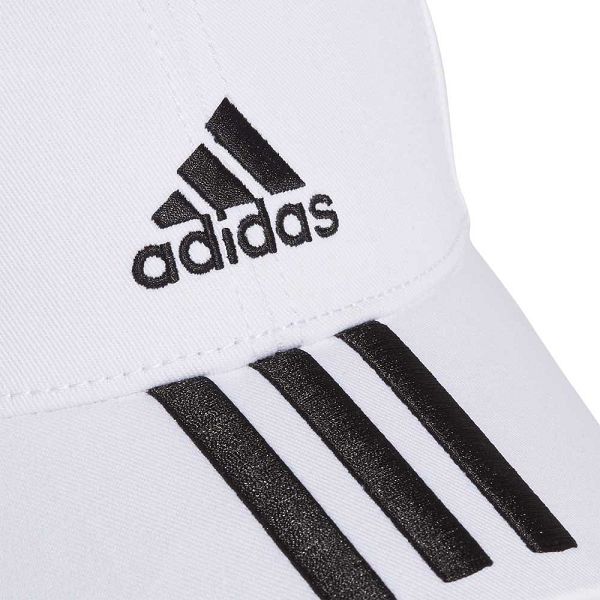 White Kids' Adidas Baseball 3 Stripes Cotton Twill Caps | 6471203-HT