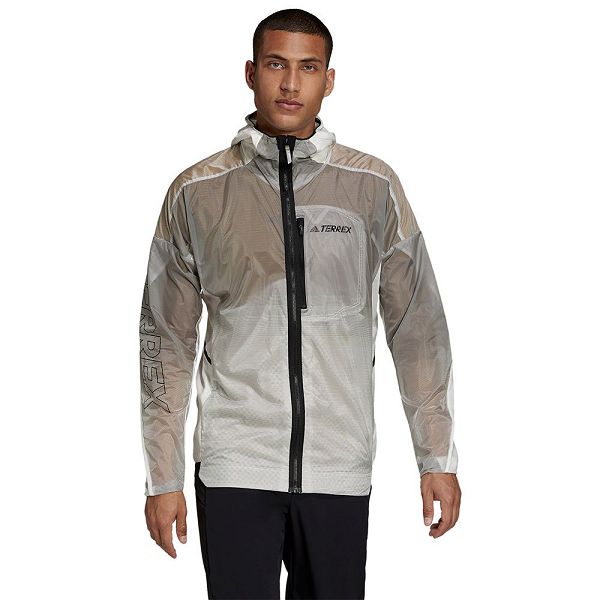 White Men\'s Adidas AGR Windbreaker Jackets | 6491073-VR