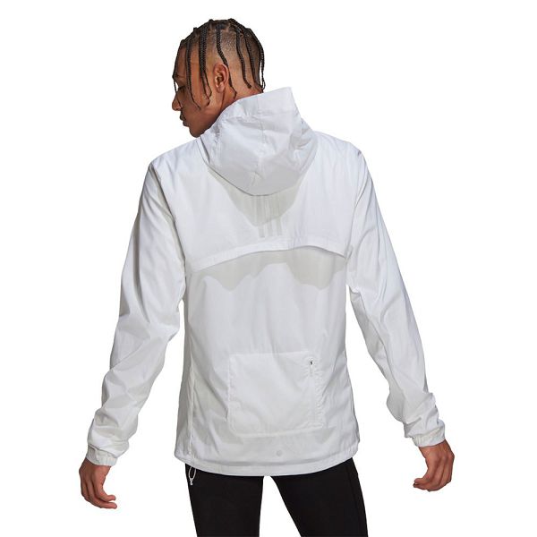 White Men's Adidas Marathon Jackets | 7436102-ZQ