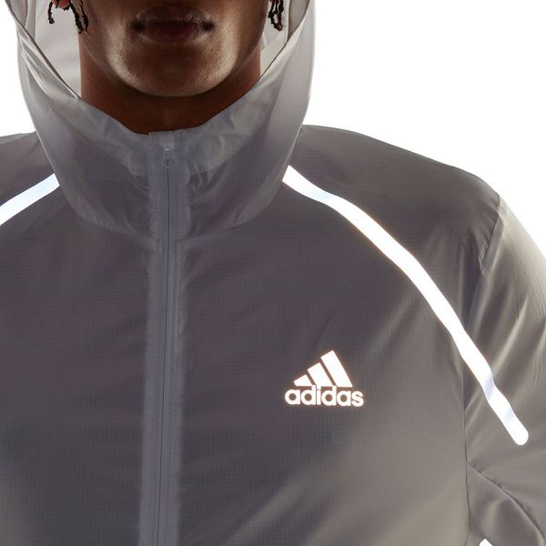 White Men's Adidas Marathon Jackets | 7436102-ZQ