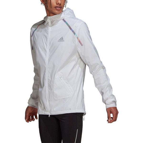 White Men\'s Adidas Marathon Jackets | 7436102-ZQ