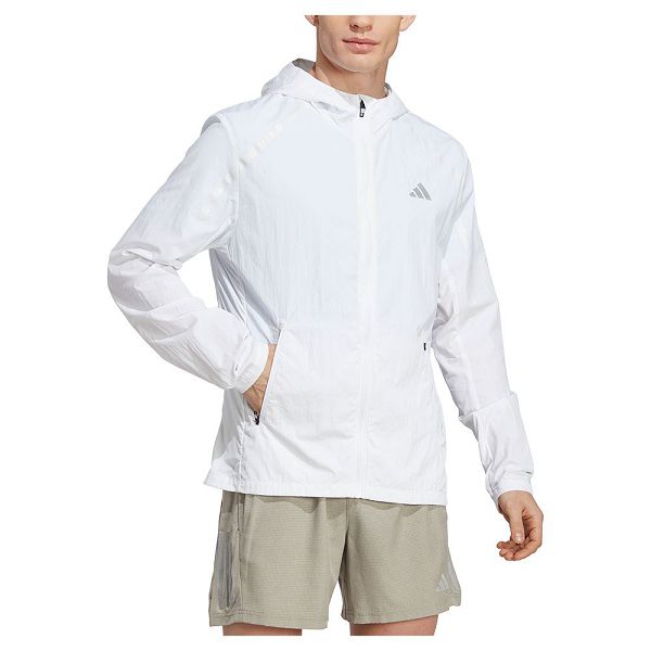 White Men\'s Adidas Marathon Jackets | 9510863-ZX