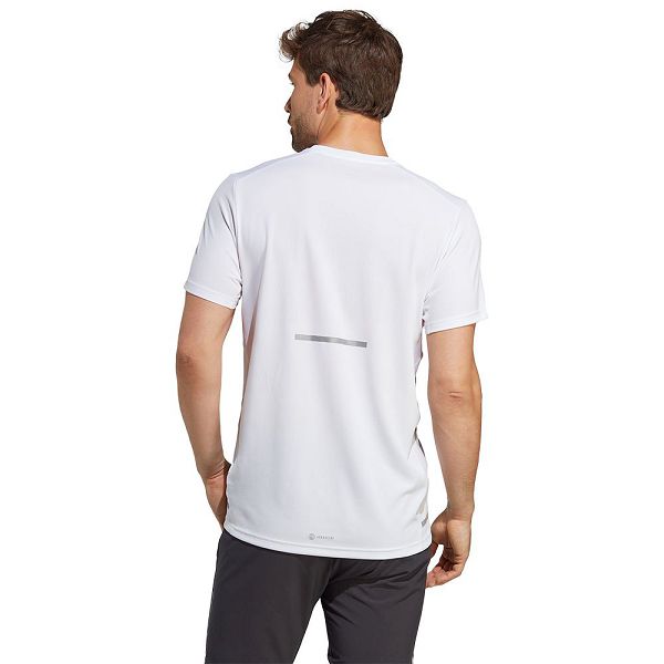 White Men's Adidas Own The Run Cooler Short Sleeve T Shirts | 6518247-MP