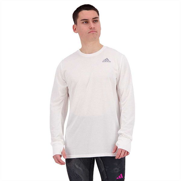 White Men\'s Adidas Own The Run Long Sleeve T Shirts | 6934127-AG