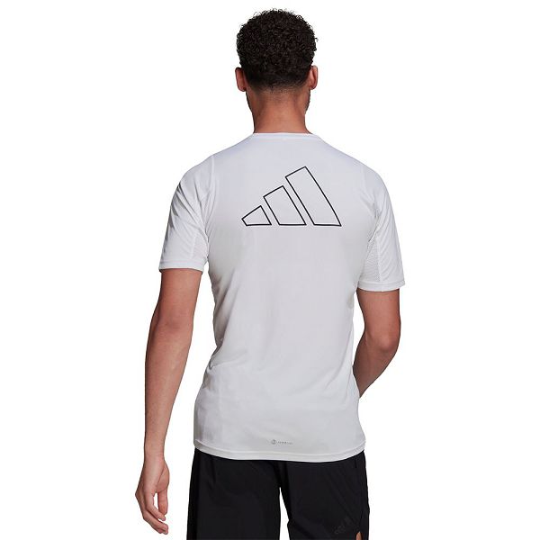 White Men's Adidas Run Icon 3 Bars Short Sleeve T Shirts | 7510462-IZ