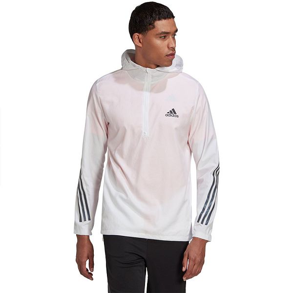 White Men's Adidas Run Icons 3 Stripes Jackets | 9063815-OX