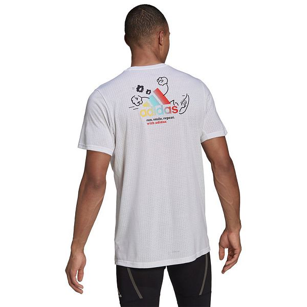 White Men's Adidas Signature Short Sleeve T Shirts | 5329870-BX