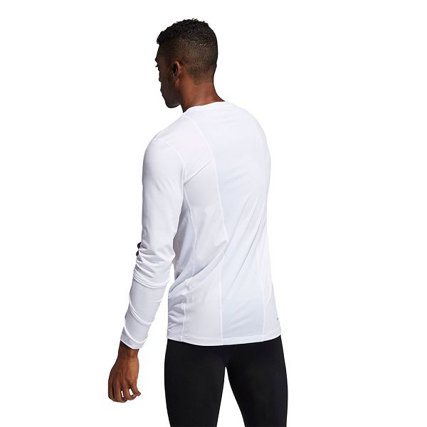 White Men's Adidas TechfiCompression Long Sleeve T Shirts | 0832597-FC