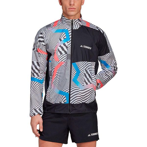 White Men\'s Adidas Trail Windbreaker Jackets | 8163579-LI