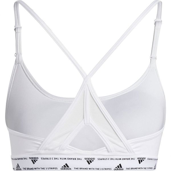 White Women's Adidas Aeroreact Light-Support 3 Stripes Sports Bra | 6237091-QZ