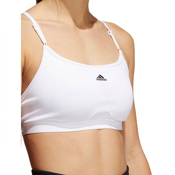 White Women's Adidas Aeroreact P Sports Bra | 5190463-ZJ