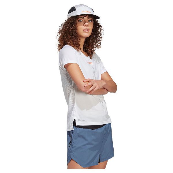 White Women's Adidas Agr Short Sleeve T Shirts | 7568942-BI