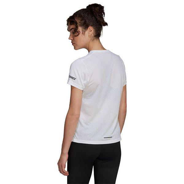 White Women's Adidas Agravic Short Sleeve T Shirts | 0163485-CA