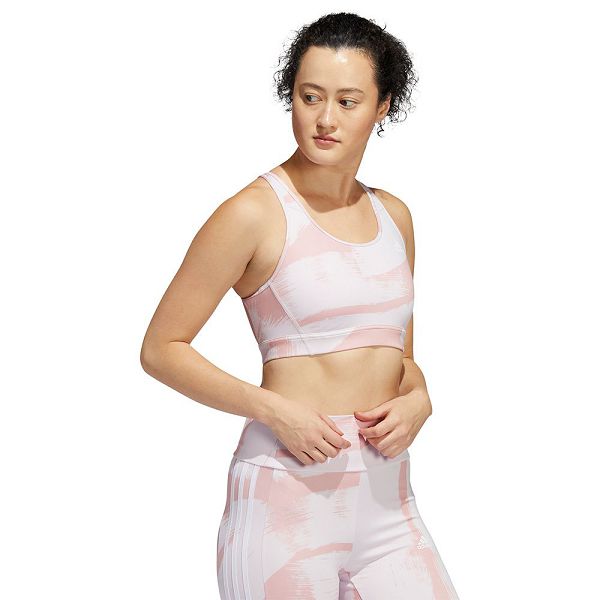 White Women's Adidas Aop Sports Bra | 8230697-ZM