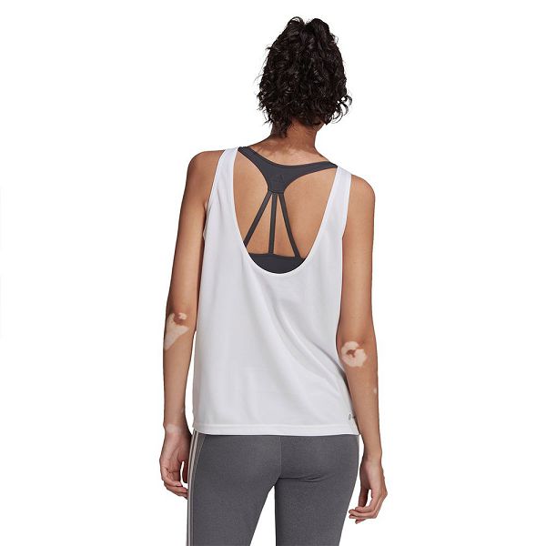 White Women's Adidas Bluv Q1 Sleeveless T Shirts | 6819523-UH