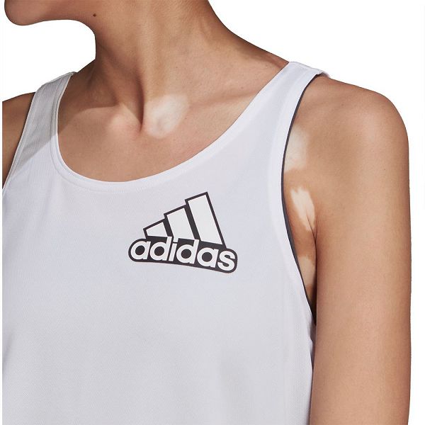 White Women's Adidas Bluv Q1 Sleeveless T Shirts | 6819523-UH