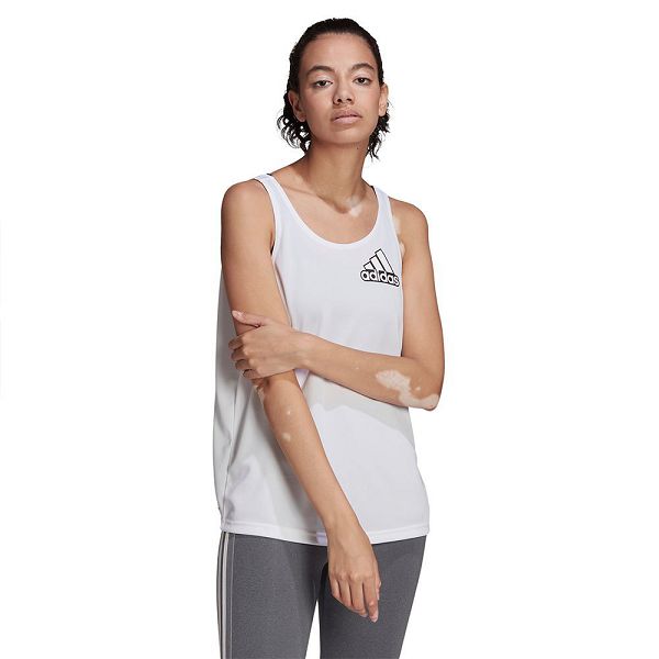 White Women\'s Adidas Bluv Q1 Sleeveless T Shirts | 6819523-UH