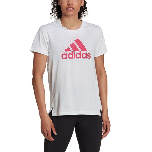 White Women\'s Adidas Brand Love Short Sleeve T Shirts | 4710589-PE