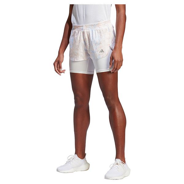 White Women\'s Adidas Fast 2 In 1 Aop Shorts Pants | 1830796-FL