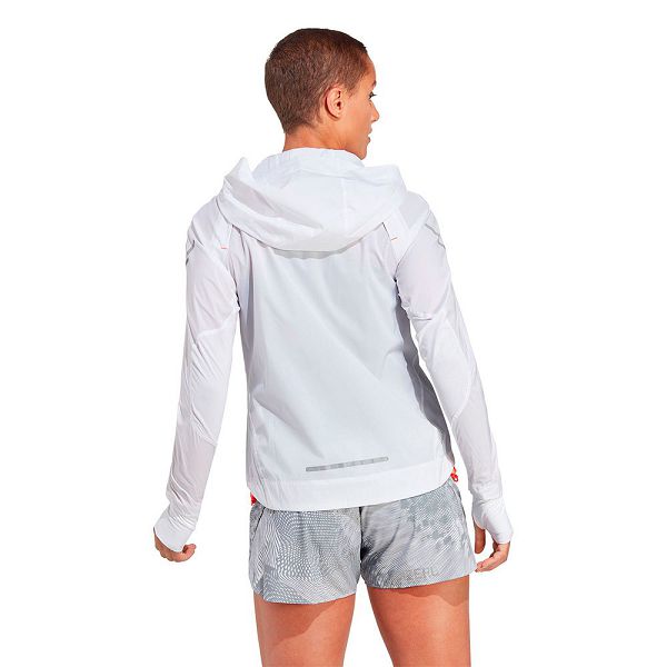 White Women's Adidas Fast Jackets | 1307259-YL