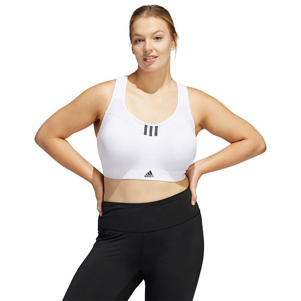 White Women\'s Adidas HS PS Big Sports Bra | 1069485-TM