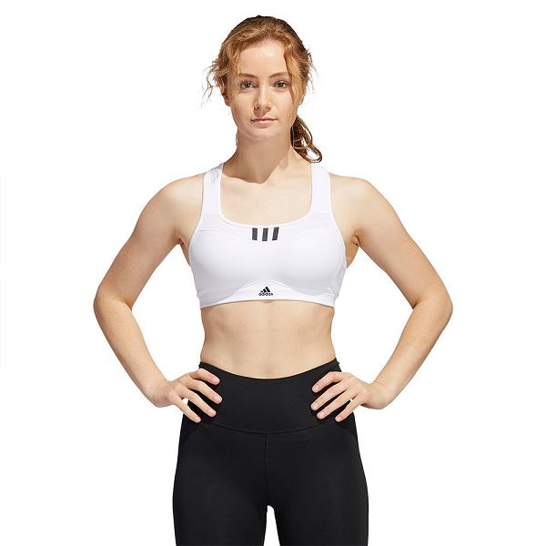 White Women's Adidas HS Sports Bra | 3472805-JU