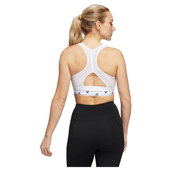 White Women's Adidas Power Medium-Support Sports Bra | 4120396-GF