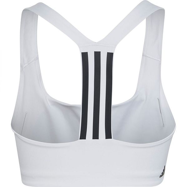 White Women's Adidas Powerimpact Medium-Support Sports Bra | 1569837-TL