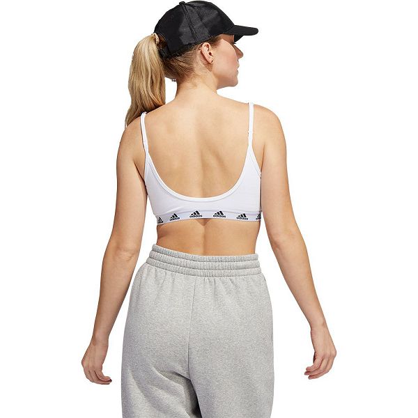 White Women's Adidas Pureb Sports Bra | 1530496-EY