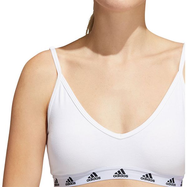 White Women's Adidas Pureb Sports Bra | 1530496-EY