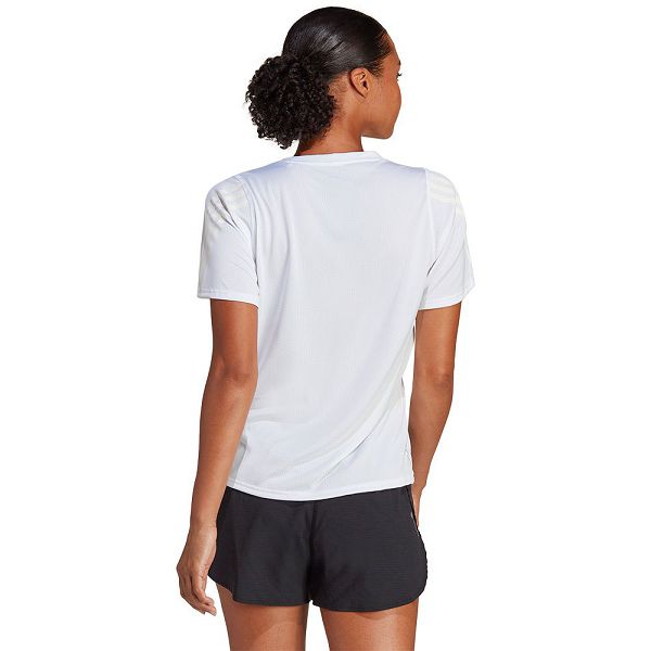 White Women's Adidas Run Icons 3S Lo Ca Short Sleeve T Shirts | 4063782-ZR