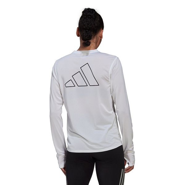 White Women's Adidas Run Icons Long Sleeve T Shirts | 2763195-XK