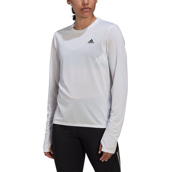 White Women\'s Adidas Run Icons Long Sleeve T Shirts | 2763195-XK