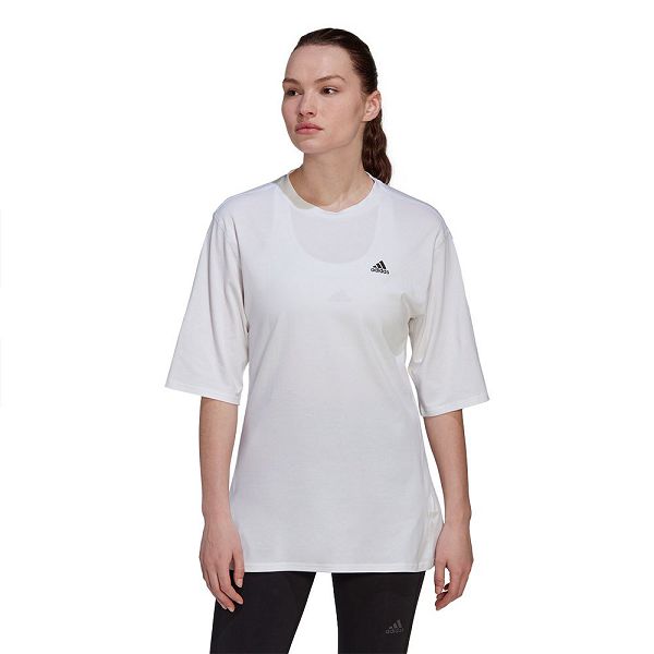 White Women's Adidas Run Icons Made With Nature Short Sleeve T Shirts | 3408261-BR