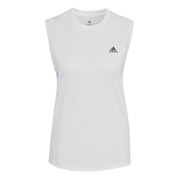 White Women's Adidas Run Icons Muscle Sleeveless T Shirts | 6943502-XJ