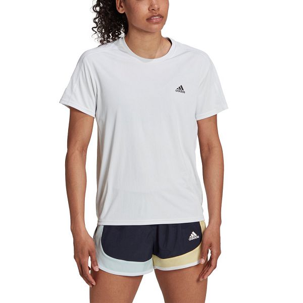 White Women\'s Adidas Run It Short Sleeve T Shirts | 6509473-UC