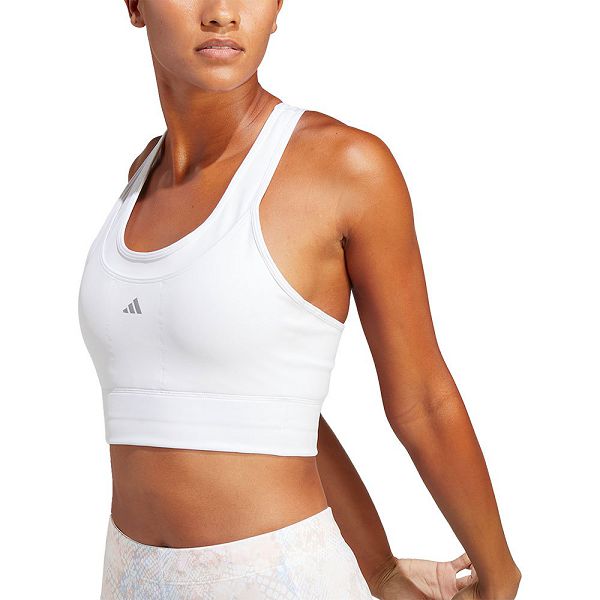 White Women\'s Adidas Run Ms Pkt Sports Bra | 8937451-ZL