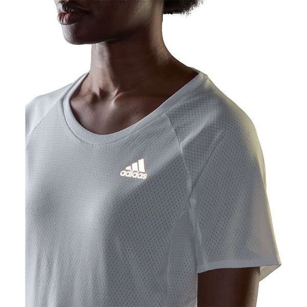 White Women's Adidas Runner Short Sleeve T Shirts | 3680924-EF